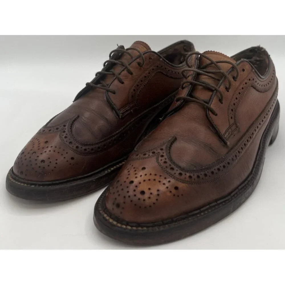 Vintage Florsheim Royal Imperial 93602 Longwing Wingtip Dress Shoes Men’s 8C